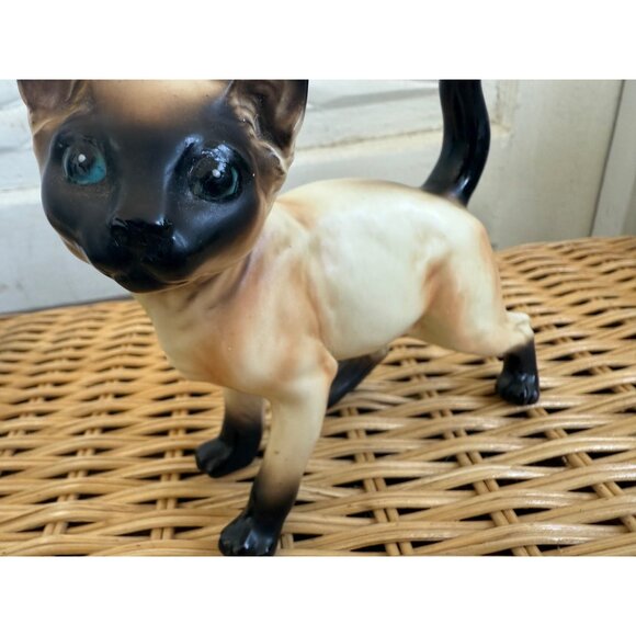 Vintage MCM Lefton Siamese Cat Kitty Figurine - Picture 9 of 12